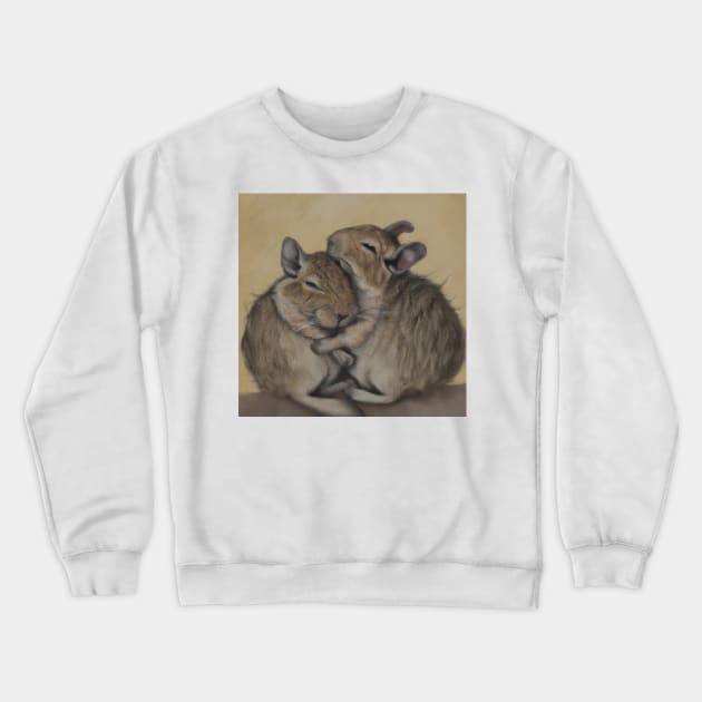 Cute Degu Hug Oil Painting Crewneck Sweatshirt by soulfulprintss8